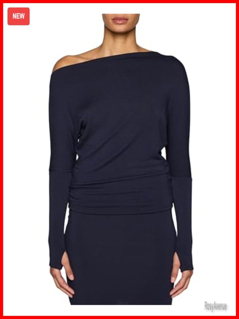 Boatneck Long Sleeve Fitted Top Modal Spandex Thumbholes Capsule Base Layer